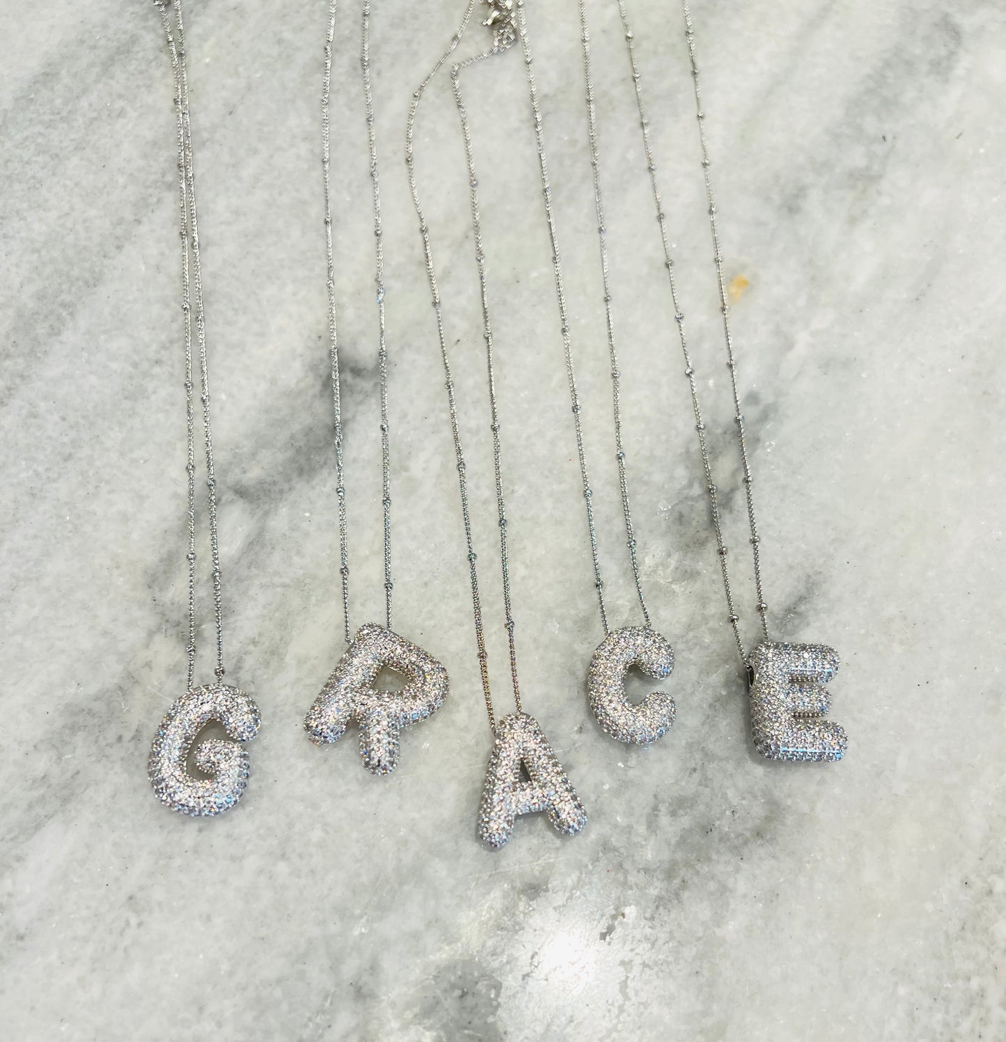 Bubble Initial necklace