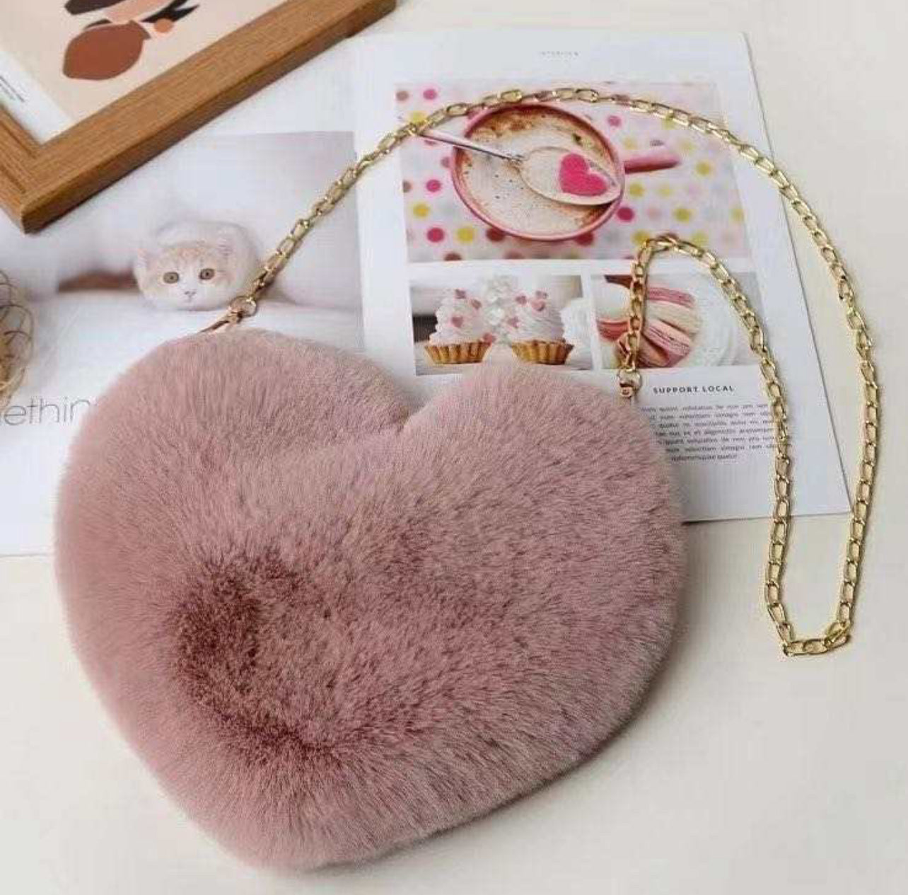 FUZZY heart purse
