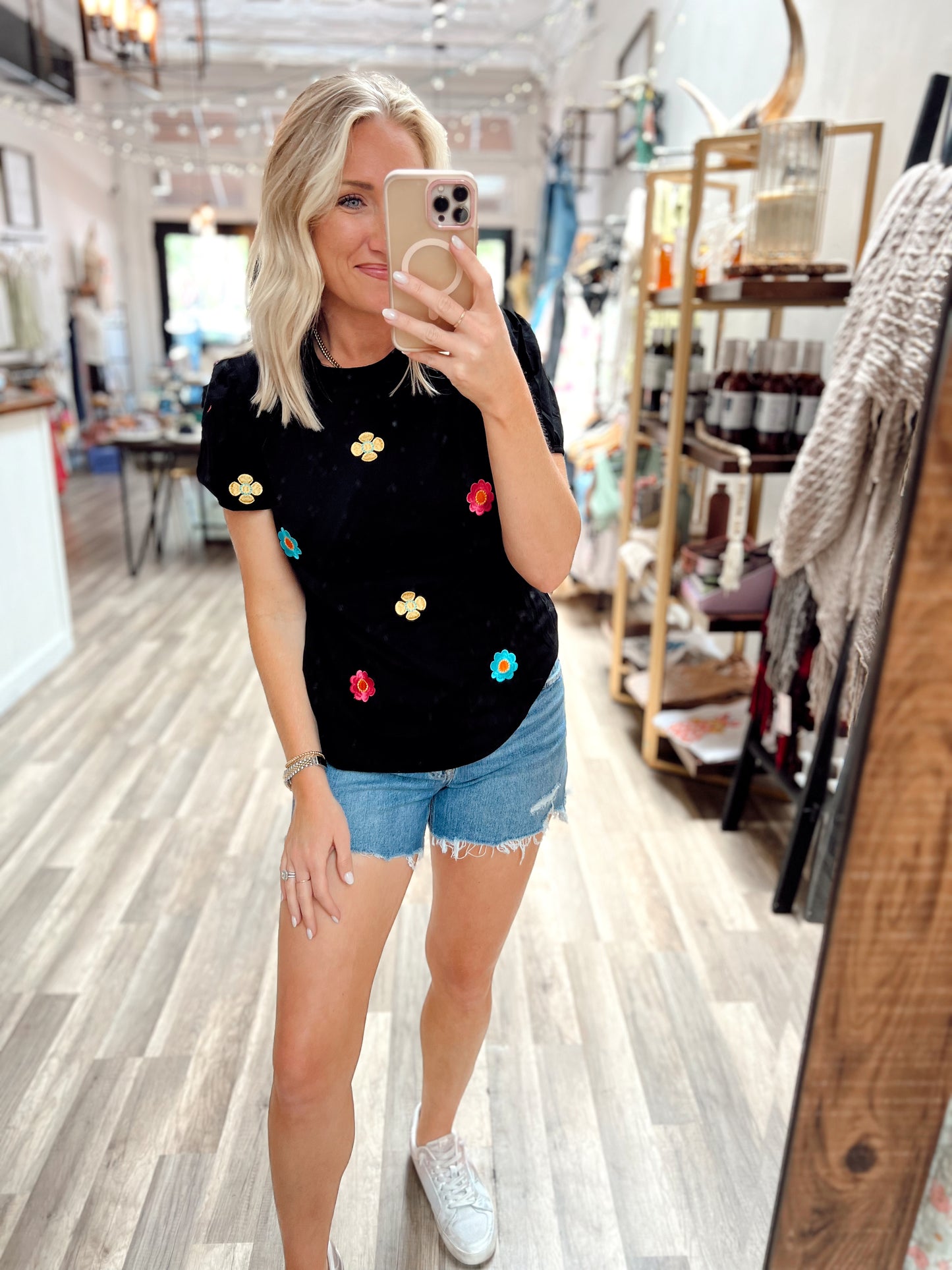 Embroidered Floral Top