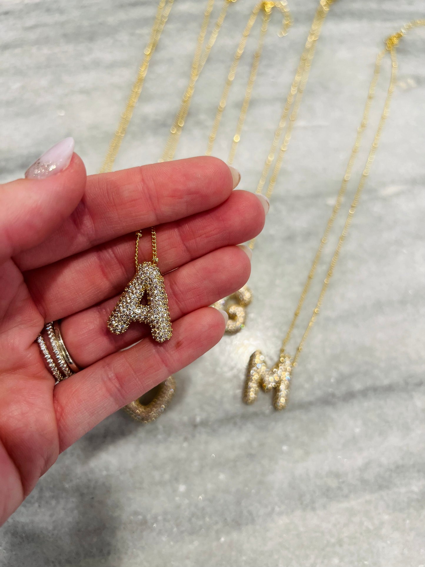 Bubble Initial necklace