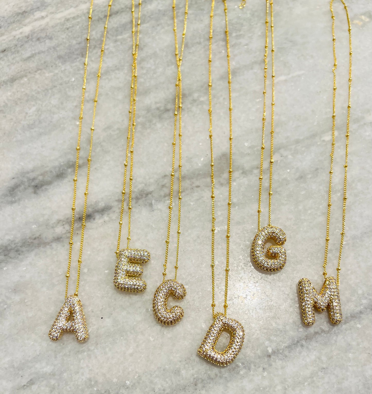 Bubble Initial necklace