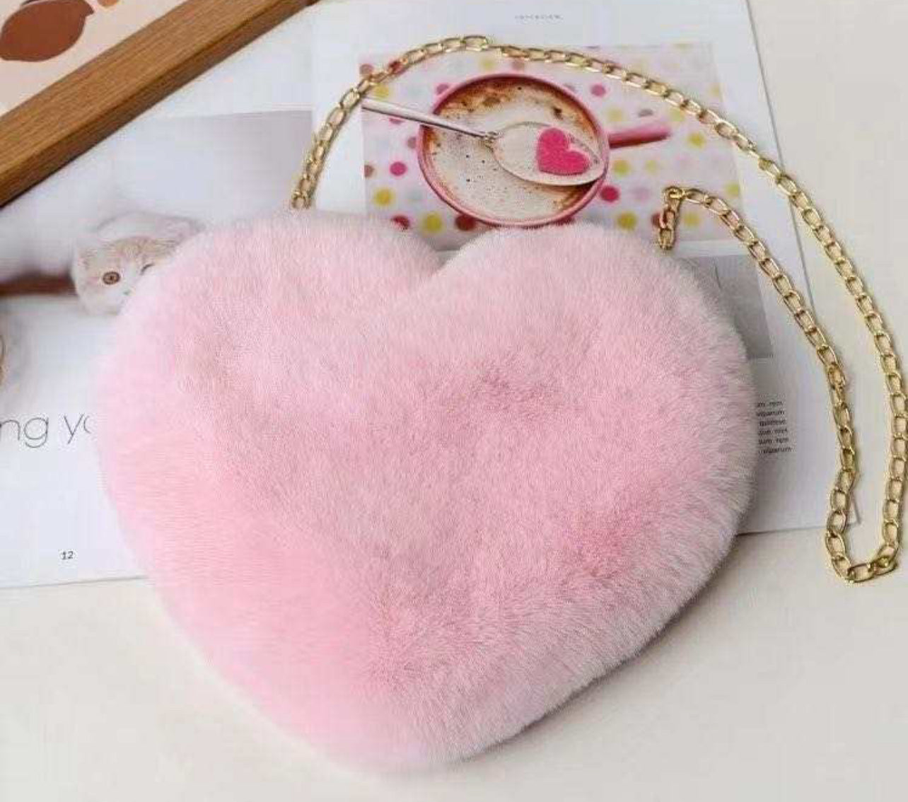FUZZY heart purse