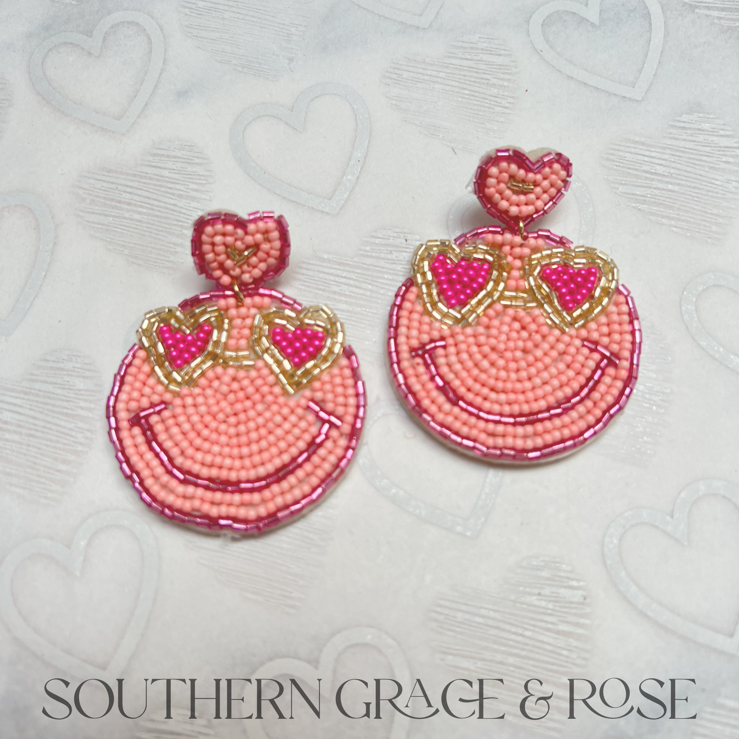 Beaded Earrings- Hearts