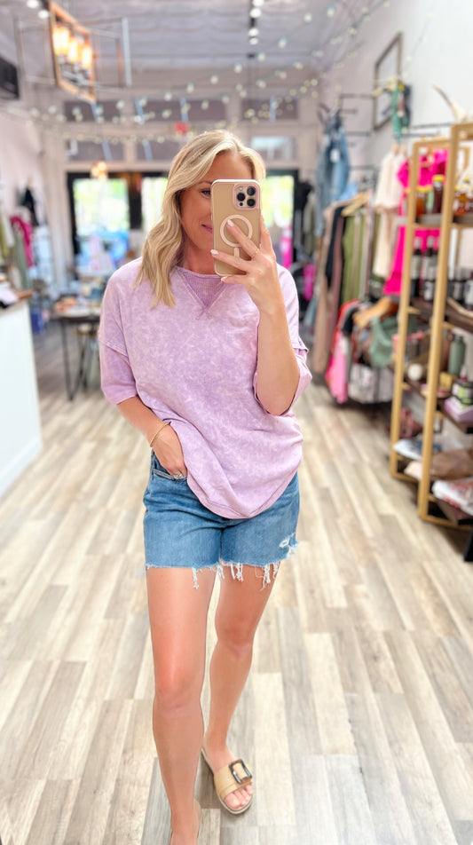 Purple Mineral Washed Top