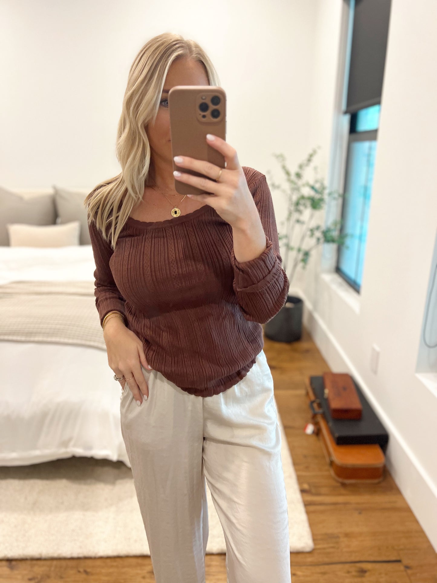 Coffee Date Scalloped tops