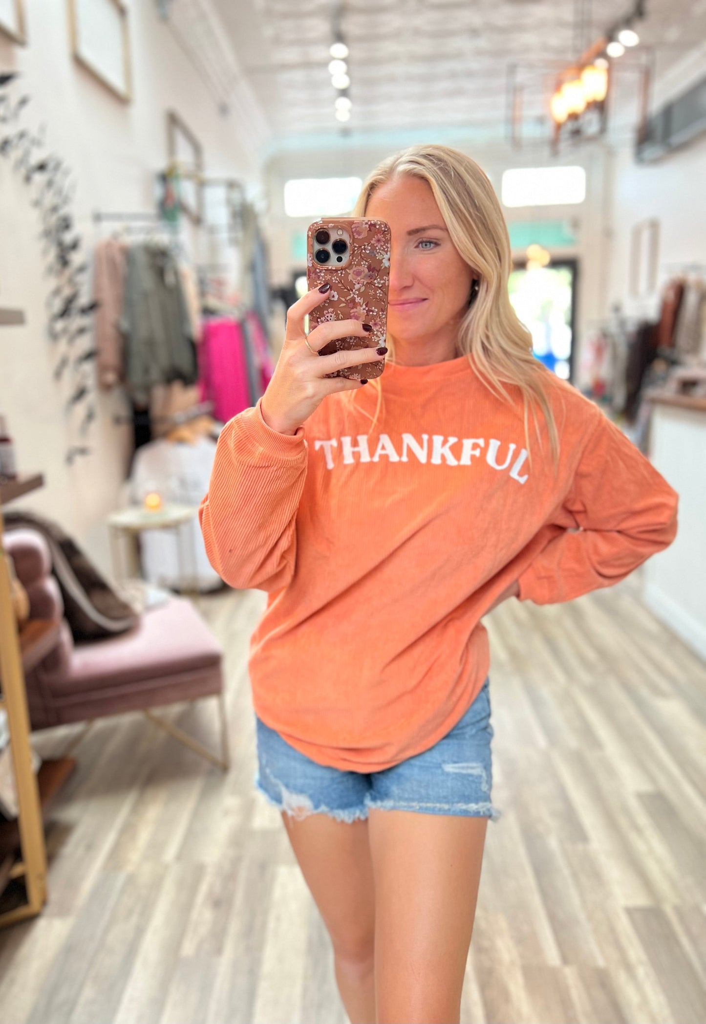 Thankful Corded Sweatshirt