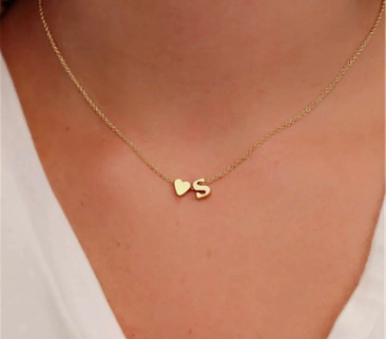 Heart Initial Necklaces